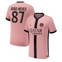 Fotbalové Dres Paris Saint-Germain Joao Neves #87 Alternativní 2024-25 Krátký Rukáv